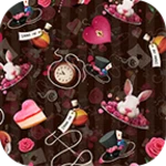 dark alice in wonderland theme android application logo